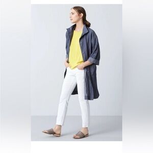 Eileen Fisher Jacket Organic Denim Cotton Metallic Thread Coat S